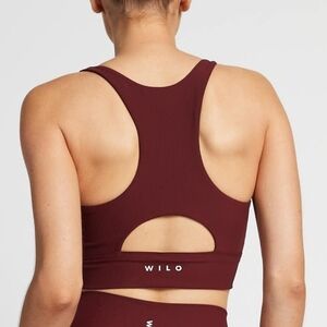 WILO Base Ribbed Plum Burgundy Sports Bra Size Small